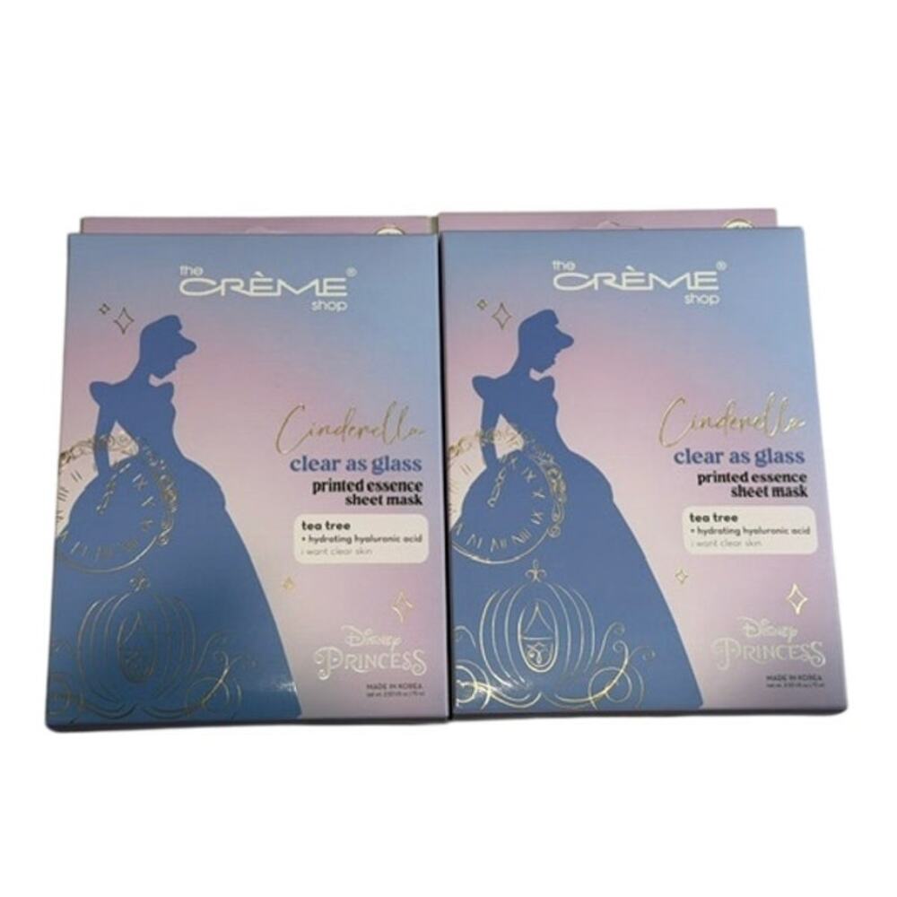 2 Pack The Crème Shop Disney Cinderella Essence Sheet Face Masks 6 Total New
